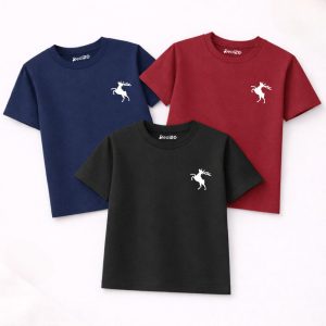 Pack of 3 Wild Deer Printed T Shirts For Tween Kids