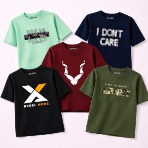 Pack of 5 Dream Break Money Printed T Shirts For Tween Kids