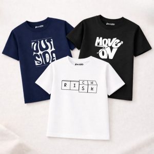 Pack of 3 Risk Outside On Printed T Shirts For Tween Kids