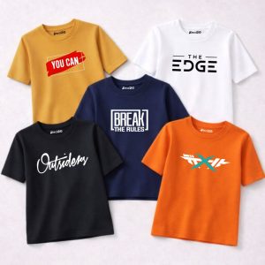 Pack of 5 Edge Rule Outsiders Printed T Shirts For Tween Kids
