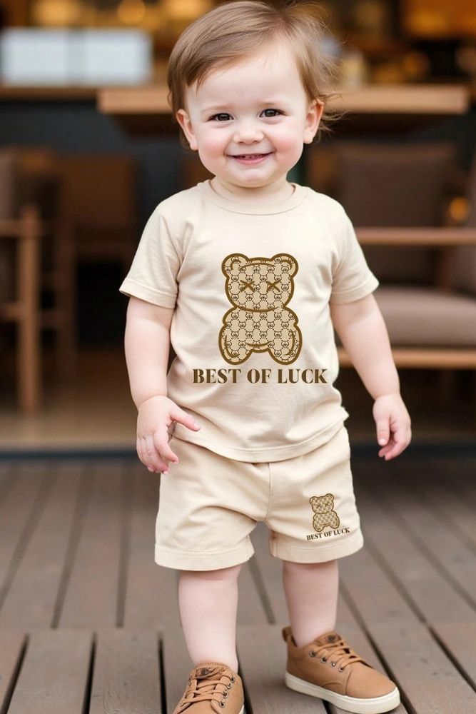 Kids Best of Luck Printed Summer Short Suit Kids Best of Luck Printed Summer Short Suit