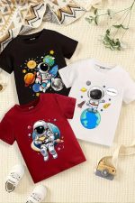 Pack of 3 Future Space Adventure Printed T-Shirts For Young Boys Pack of 3 Future Space Adventure Printed T-Shirts For Young Boys