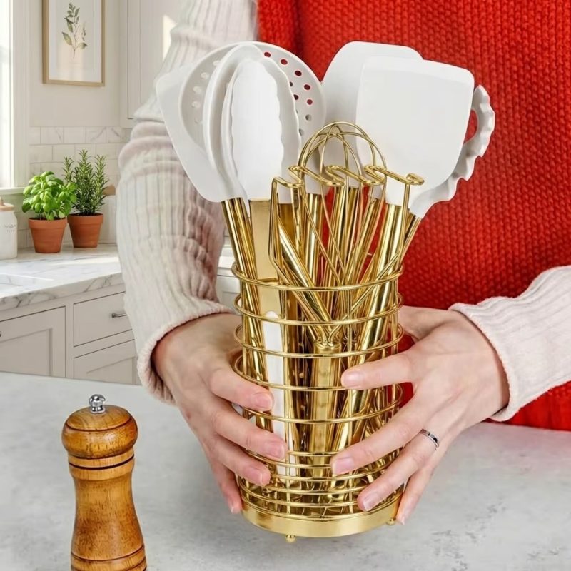 33Pcs Silicone Kitchen Utensil Set – Wooden Handle Cookware