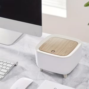 Small Trash Can with Wooden Cap