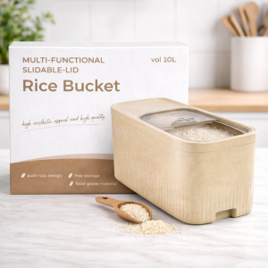 Multi‑Functional Slidable‑Lid Rice Bucket – 10L Food‑Grade Storage