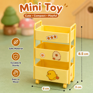Flower Chick 3‑Tier Kids Storage Cart – Cute Organizer with Wheels