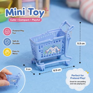 Cute Bunny Kids Shopping Cart – Mini Toy Organizer with Wheels