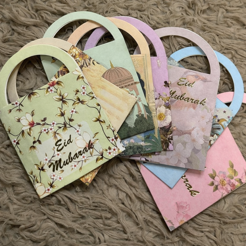 Pack of 10 Basket Shaped Eidi Envelope