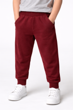 Plain Maroon French Terry Trouser for Kids