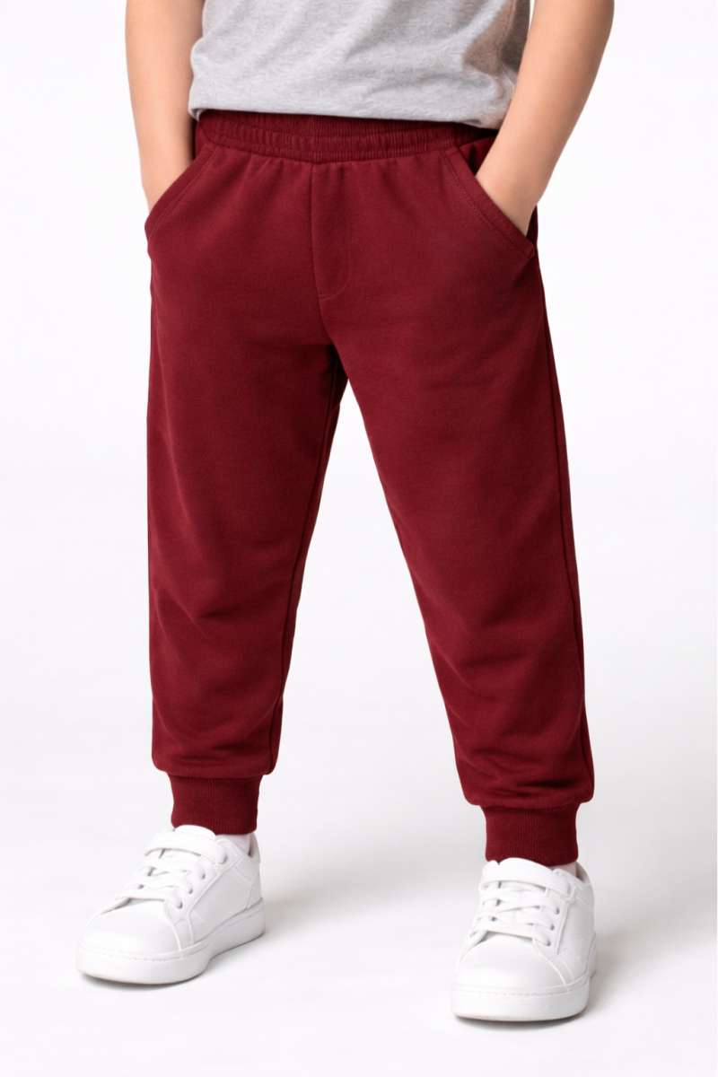Plain Maroon French Terry Trouser for Kids Plain Maroon French Terry Trouser for Kids