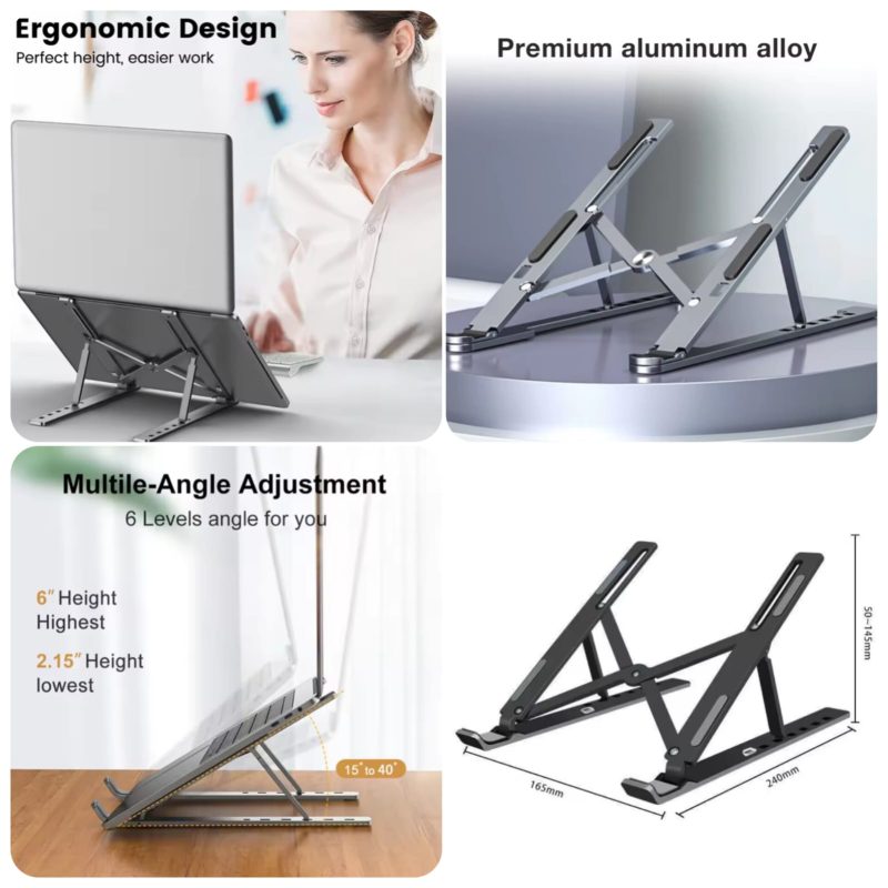 Folding Laptop Stand – Adjustable Aluminum Stand Folding Laptop Stand – Adjustable Aluminum Stand