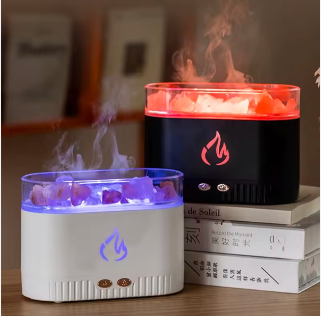 300ml USB Crystal Salt Lamp Fire Flame Aroma Diffuser 300ml USB Crystal Salt Lamp Fire Flame Aroma Diffuser