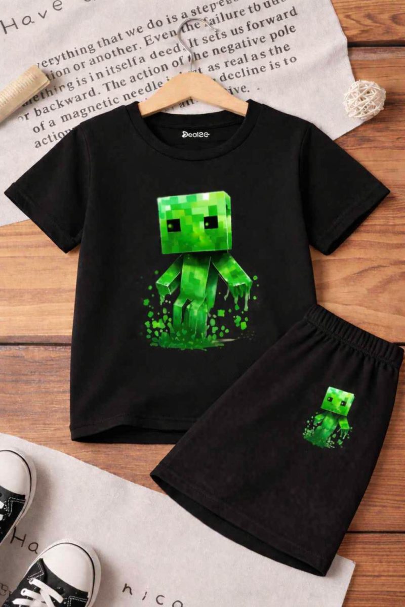 Kids Pixel Rush Printed Summer Short Suit Kids Pixel Rush Printed Summer Short Suit