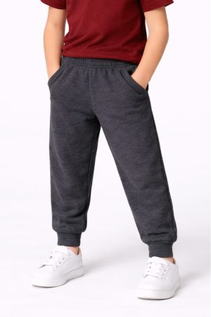 Plain Charcoal French Terry Trouser for Kids