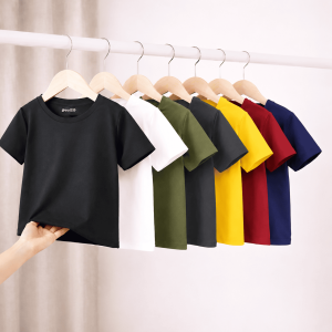 Bundle of 7 Plain Basic Summer Multicolor Casual T-Shirts For Kids
