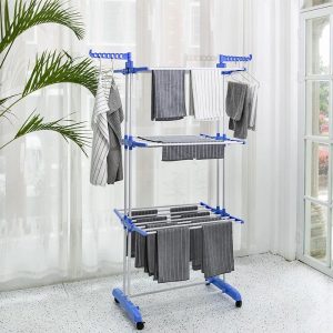 Three‑Layer Portable Clothes Drying Rack