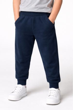 Plain Navy Blue French Terry Trouser for Kids