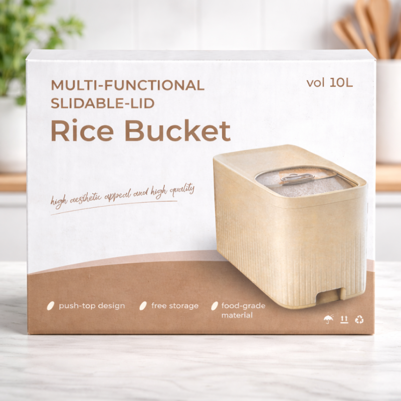 Multi‑Functional Slidable‑Lid Rice Bucket – 10L Food‑Grade Storage Multi‑Functional Slidable‑Lid Rice Bucket – 10L Food‑Grade Storage