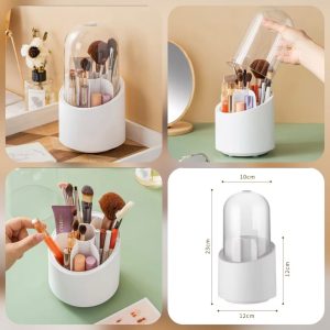 Covered Rotating Brush Holder – Makeup Organizer