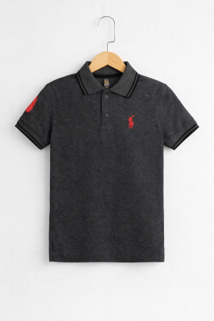 Charcoal Classic Polo T-Shirt for Kids
