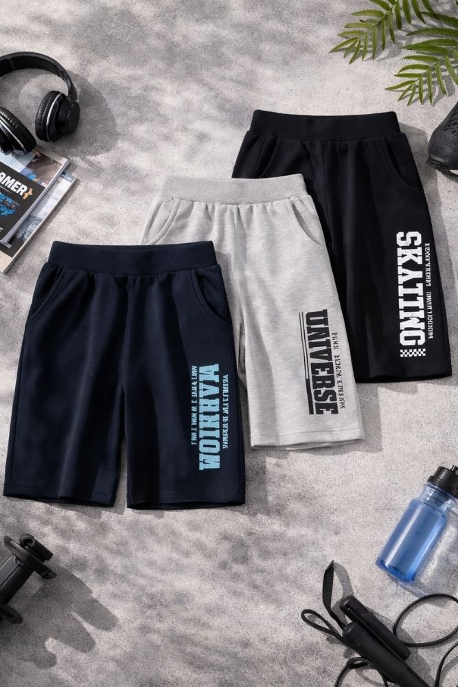 Pack of 3 Universe Warrior Summer Shorts for Tween Kids Pack of 3 Universe Warrior Summer Shorts for Tween Kids