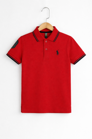 Red Classic Polo T-Shirt for Kids
