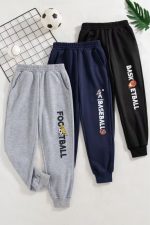 Pack of 3 BaseBall Goal Printed Trousers for Kids