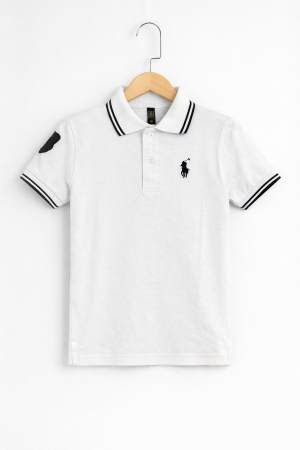 White Classic Polo T-Shirt for Kids