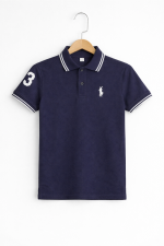 Navy Blue White Stripe Polo T-Shirt for Kids Navy Blue White Stripe Polo T-Shirt for Kids