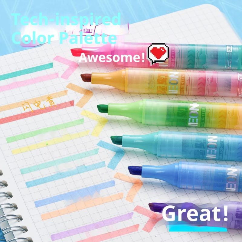Dual‑Tip Dual‑Color Highlighter – Neon Stationery Marker Pen