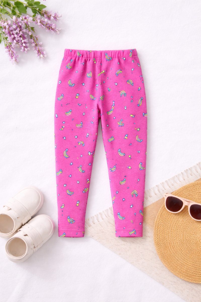 Pink Rainbow Pattern Summer Trouser for Girls