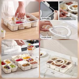 8Grid Food Grade Snacks Storage Box – Airtight Portable Organizer