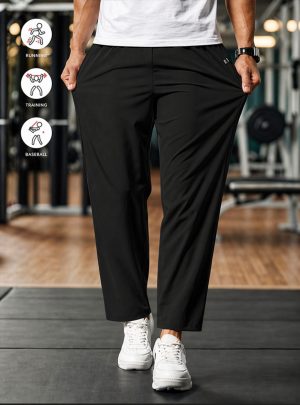 Dry Fit Black Zippered Trouser For Mens