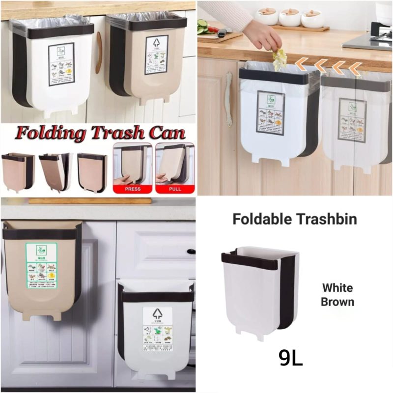 Foldable Trashbin 9L Capacity Kitchen Cabinet Bin