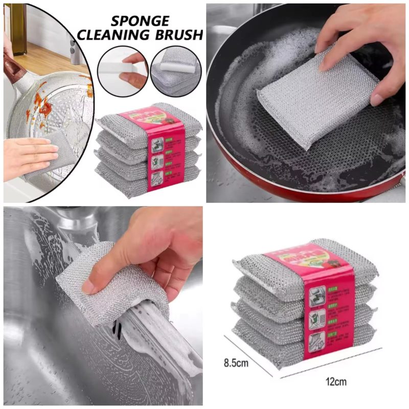 4Pcs Silver Cleaning Sponge