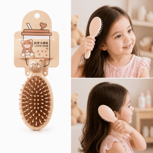 Bear Themed Kids Hair Brush – Soft Rounded Bristles