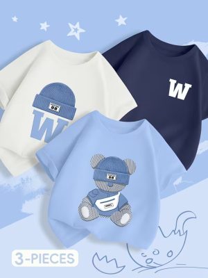 Pack of 3 Bear W Printed T Shirts For Kids