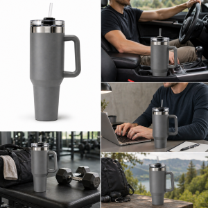 40oz Stainless Steel Tumbler – Insulated with Straw