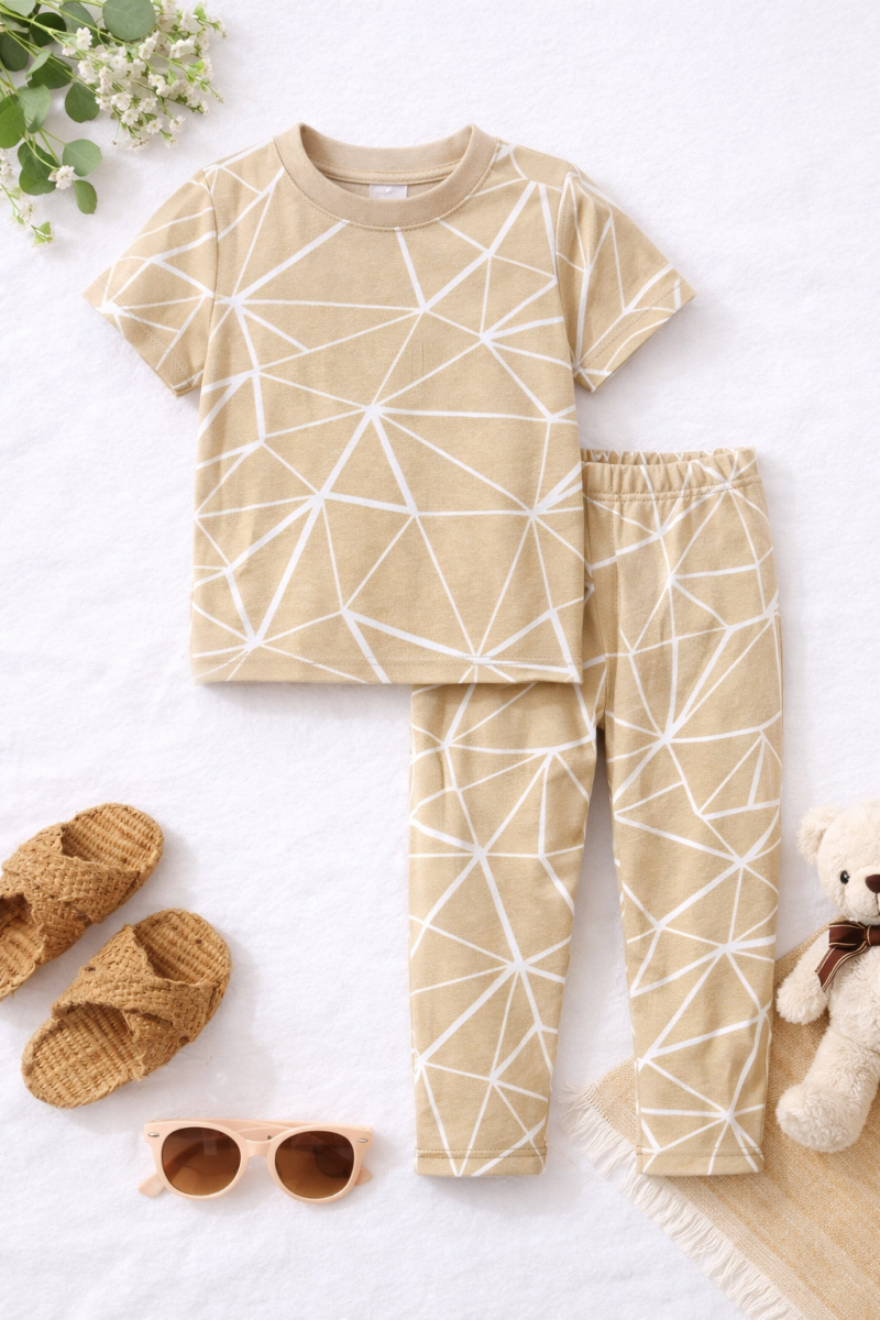 Breezy Cotton Tee Summer Trouser Suit For Girls Breezy Cotton Tee Summer Trouser Suit For Girls