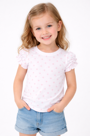 Sweet Polka Printed T-shirt for Kids