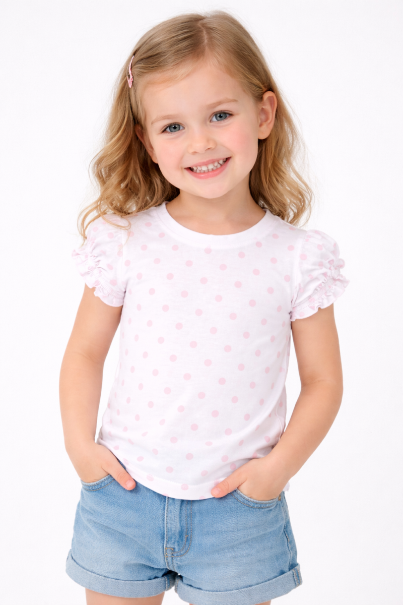 Sweet Polka Printed T-shirt for Kids