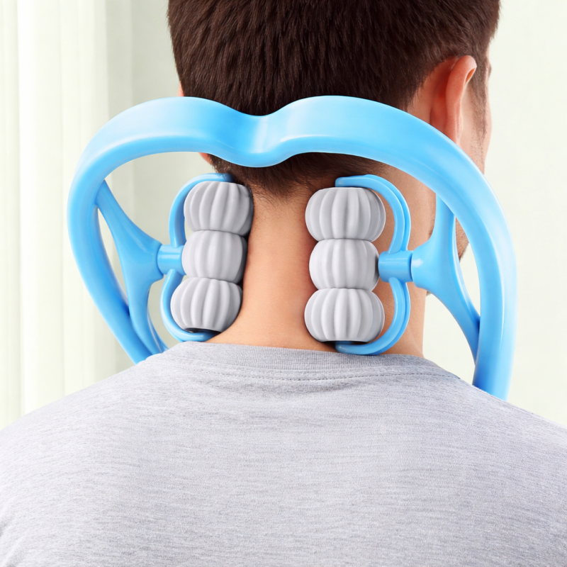 6 Wheel Neck & Body Massager Roller – Muscle Relaxation Tool