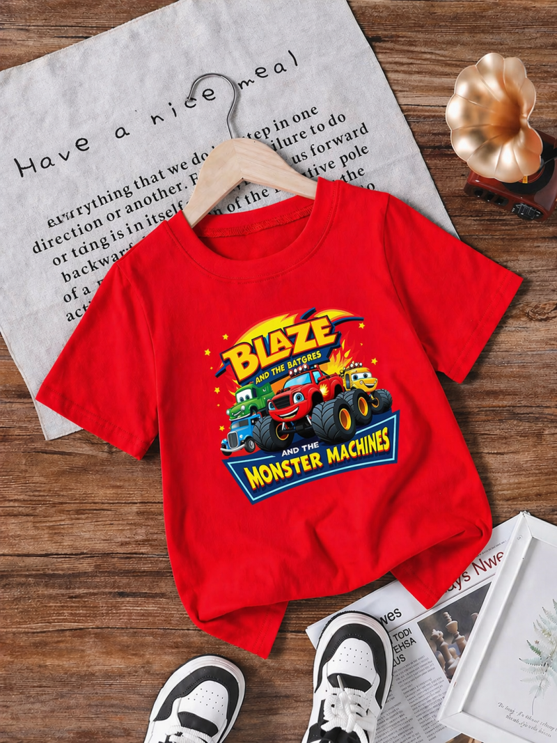 Monster Machine Printed T Shirts For Boys