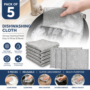 Pack of 5 Wire Cloth Scrubber