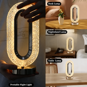 U Lamp Golden Crystal Table Lamp