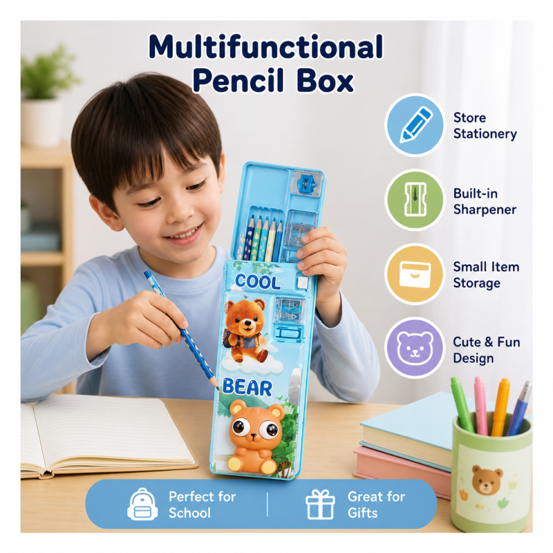 Cute Snow Bear Pencil Box High Quality