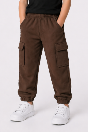 Chocolate Cargo Terry Trouser for Kids