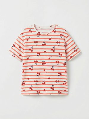 Red Cherry Playful Printed T-shirt for Girls