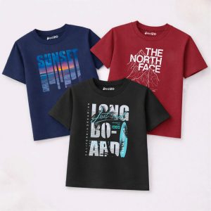 Pack of 3 North Sunset Board Printed T Shirts For Tween Kids