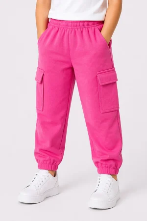 Pink Cargo Terry Trouser for Girls